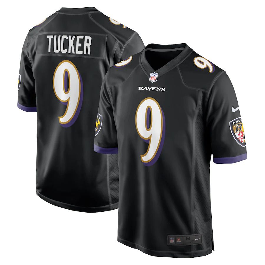 Men Baltimore Ravens #9 Justin Tucker Nike Black Player Game NFL Jersey